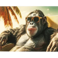 KARE Design Tableau en verre Holiday Monkey 80x60cm> Accessoires