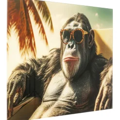 KARE Design Tableau en verre Holiday Monkey 80x60cm> Accessoires