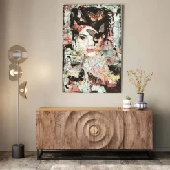 KARE Design Tableau en verre Lady Butterfly 100x150cm><noscript><img width=