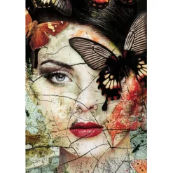 KARE Design Tableau en verre Lady Butterfly 100x150cm><noscript><img width=