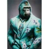 KARE Design Tableau en verre Mister Gorilla bleu 60x90cm> Accessoires