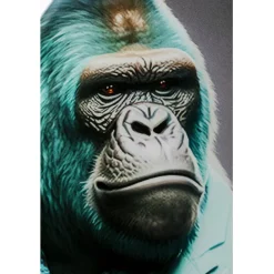 KARE Design Tableau en verre Mister Gorilla bleu 60x90cm><noscript><img width=