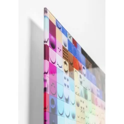 KARE Design Tableau en verre Pixel Face 120x80cm><noscript><img width=