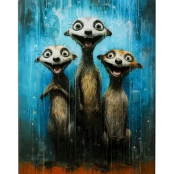 KARE Design Tableau en verre Singing Meerkats 60x80cm> Accessoires