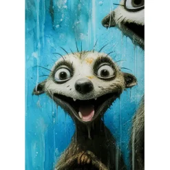 KARE Design Tableau en verre Singing Meerkats 60x80cm><noscript><img width=