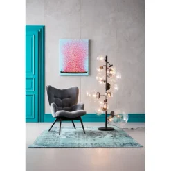 KARE Design Tableau sur toile Flower Boat bleu-fuchsia 80x100><noscript><img width=