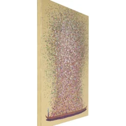 KARE Design Tableau sur toile Flower Boat doré-fuchsia Pink><noscript><img width=