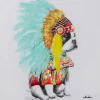 KARE Design Tableau sur toile Headdress Dog 80x80cm> Accessoires