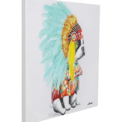KARE Design Tableau sur toile Headdress Dog 80x80cm><noscript><img width=