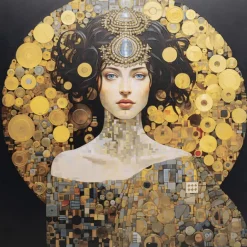 KARE Design Tableau verre Art Nouveau Lady 3D 120x120cm> Accessoires
