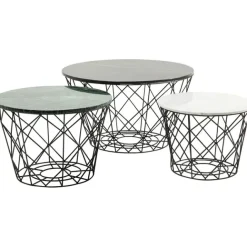 KARE Design Tables basses East Coast rond (jeu de 3)> Meubles