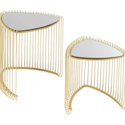 KARE Design Tables d appoint Wire Triangle doré (2/Set)><noscript><img width=