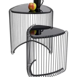 KARE Design Tables d appoint Wire Triangle noir (2/Set)><noscript><img width=