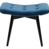 KARE Design Tabouret Black Vicky velours bleu pétrole 59x37cm> Meubles