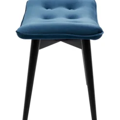 KARE Design Tabouret Black Vicky velours bleu pétrole 59x37cm><noscript><img width=
