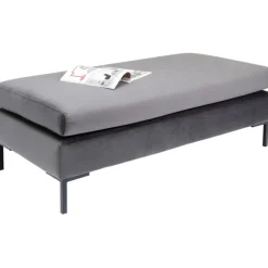 KARE Design Tabouret Gianni velours gris noir> Meubles