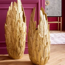KARE Design Vase Feathers doré 80> Accessoires