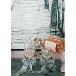 KARE Design Verre à vin Confetti vert 24 cm> Accessoires